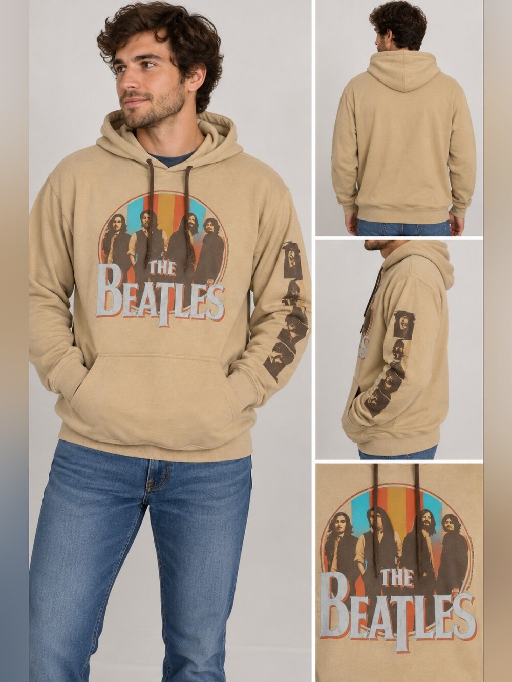 The Beatles mens size medium brown band hoodie #27